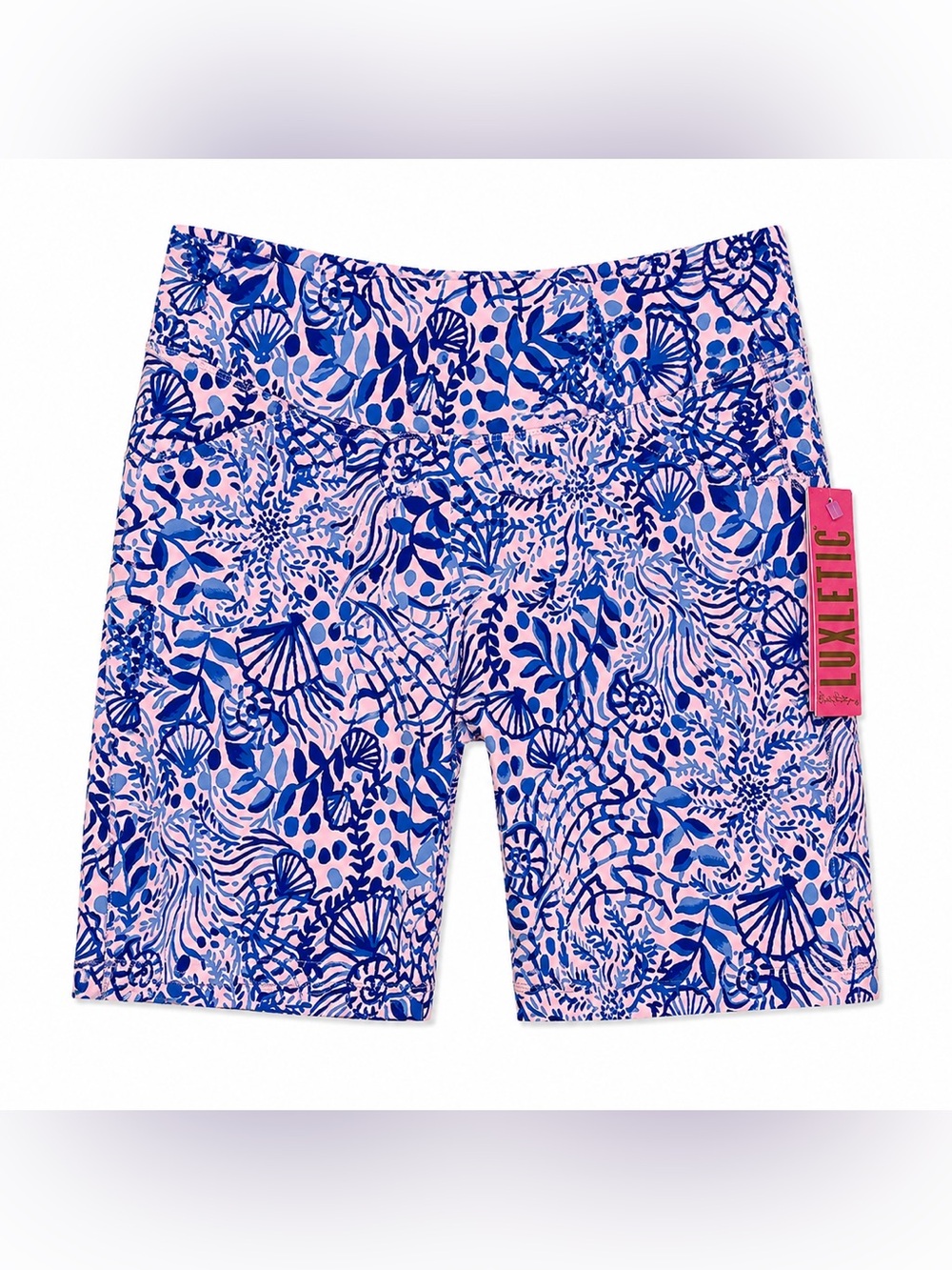 Lilly Pulitzer Luxletic Reid Short‎ Pink Blue Print NWT Size 00